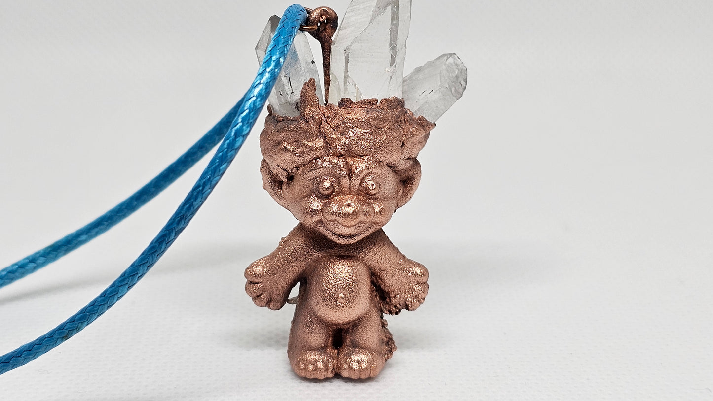"Feelin' Lucky" Copper & Crystal Electroformed Lucky Treasure Friend