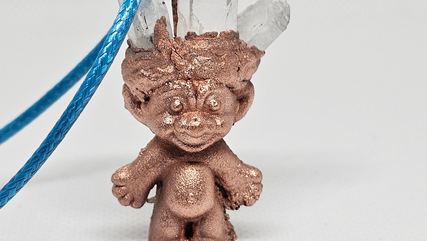 "Feelin' Lucky" Copper & Crystal Electroformed Lucky Treasure Friend