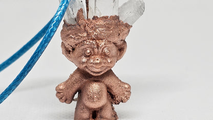 "Feelin' Lucky" Copper & Crystal Electroformed Lucky Treasure Friend